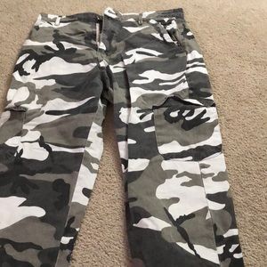 Gray military joggers